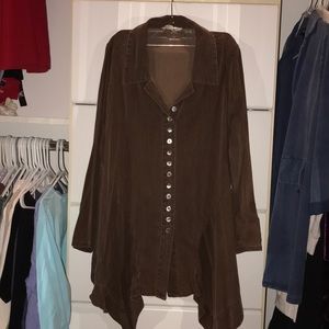 soft surroundings brown button up tunic